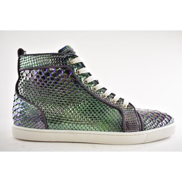 Christian Louboutin Bip Bip Orlato Flat Python Snakeskin High Top Sneaker 41 - Picture 2 of 14
